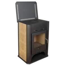 Стальная печь-камин Бавария с плитой и теплообменником фото в Мозыре