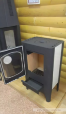 Печь-камин Экокамин с плитой в интерьере фото в Мозыре