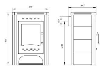 Печь-камин со стеклом Бавария фото в Мозыре