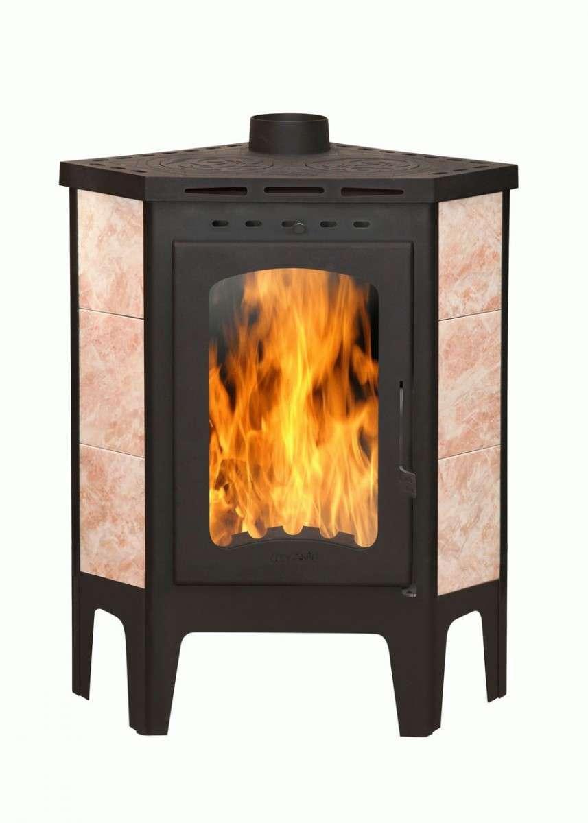 Печь-камин Бавария угловая с плитой Амазонка бай фото в Мозыре