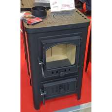 Чугунный камин со стеклом Бавария Оптима Чугун с плитой фото в интерьере в Мозыре