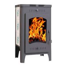 Стальной камин Бавария Оптима Незабудка со стеклом фото в Мозыре