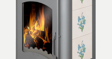 Недорогой камин Бавария Оптима Незабудка со стеклом фото в Мозыре