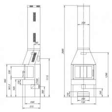 Печь-камин Бавария три стекла графит фото схема в Мозыре