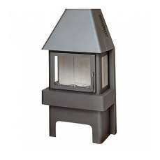 Стальной камин Бавария три стекла графит фото в Мозыре