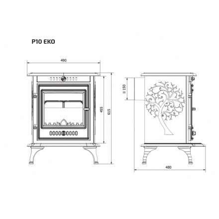 Печь-камин Kawmet P10 (6,8 кВт) EKO в Мозыре