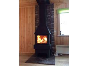 Недорогой камин Бавария 3 стекла чёрная фото в интерьере в Мозыре