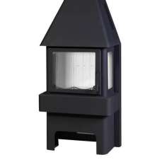 Печь-камин Бавария 3 стекла чёрная фото в Мозыре