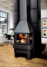 Недорогой камин Бавария 3 стекла чёрная фото в интерьере хай-тек в Мозыре