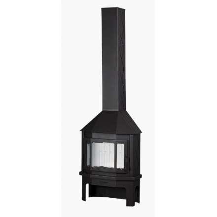 Камин Мюнхен пристенно-угловой чёрный Амазонка бай фото в Мозыре