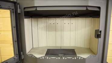 Стальной камин с шамотом Бавария Мюнхен графит фото в Мозыре