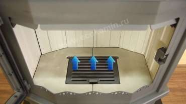 Стальной камин Мюнхен пристенно-угловой графит фото в Мозыре