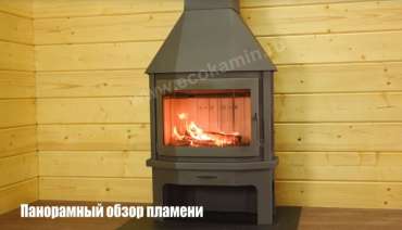 Недорогой камин со стеклом Бавария Мюнхен пристенно-угловой графит фото в Мозыре