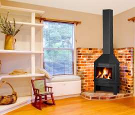 Стальной камин Мюнхен угловой чёрный фото в Мозыре