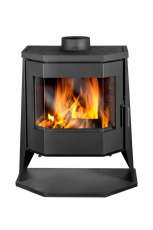 Стальной камин с шамотом Бавария панорама призма с плитой фото в Мозыре