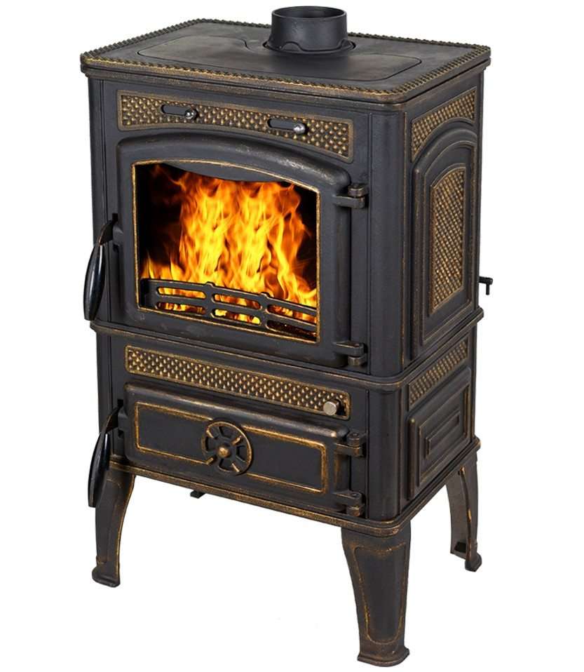 Печь-камин FireWay Dacha патина бронза Амазонка бай фото в Мозыре