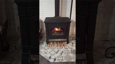 Печь-камин чугунный FireWay Gunter в интерьере чёрный Амазонка бай фото в Мозыре