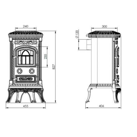Купить Печь-камин NORDflam Plato patine чугун в Мозыре Амазонка бай фото в Мозыре