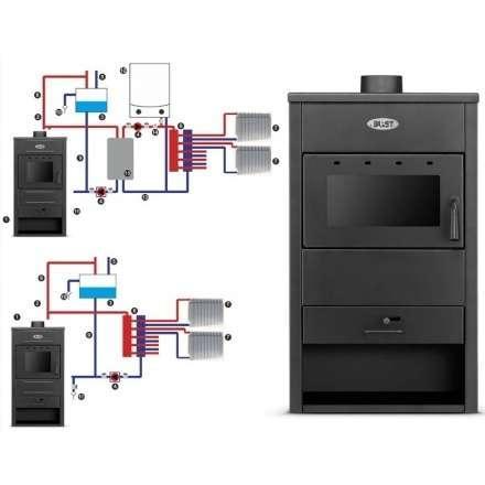 Печь-камин Blist B22 E с водяным контуром фото в Мозыре