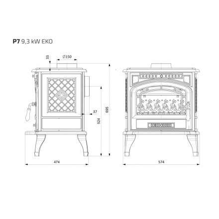 Купить Печь-камин Kawmet P7 (9.3 кВт) EKO в интерьере чугунный в Мозыре фото в Мозыре