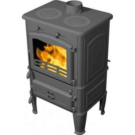 Печь-камин FireWay Dacha с варочной поверхностью патина бронза Амазонка бай фото в Мозыре