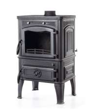 Печь-камин чугунный FireWay Dacha с варочной поверхностью патина бронза Амазонка бай фото в Мозыре