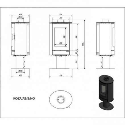 Купить Печь-камин Kratki KOZA/AB/S/N/DR в интерьере в Мозыре Амазонка бай фото в Мозыре