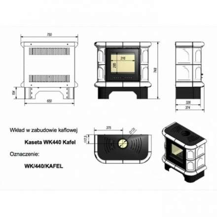 Купить кафельную печь камин Kratki WK/440/KAFEL/CZ Амазонка бай фото в Мозыре