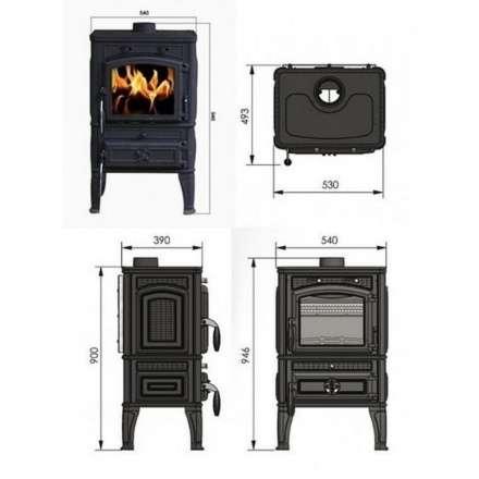Печь-камин Guca LAVA THERMO из чугуна с водяным контуром в Мозыре