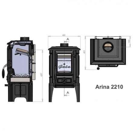 Печь GUCA Arina High из чугуна в Мозыре