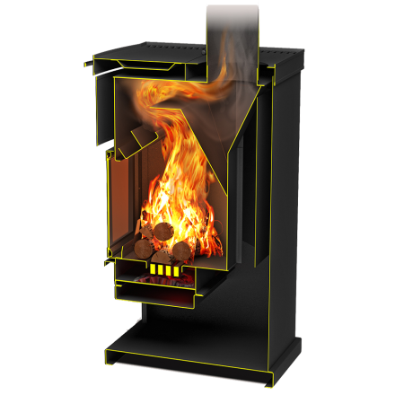 Стальной камин Теплодар ОВ-140 (угловой) фото в Мозыре