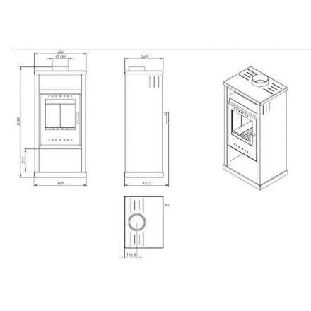 Купить Печь-камин NORDflam Pireus в Мозыре Амазонка бай фото в Мозыре