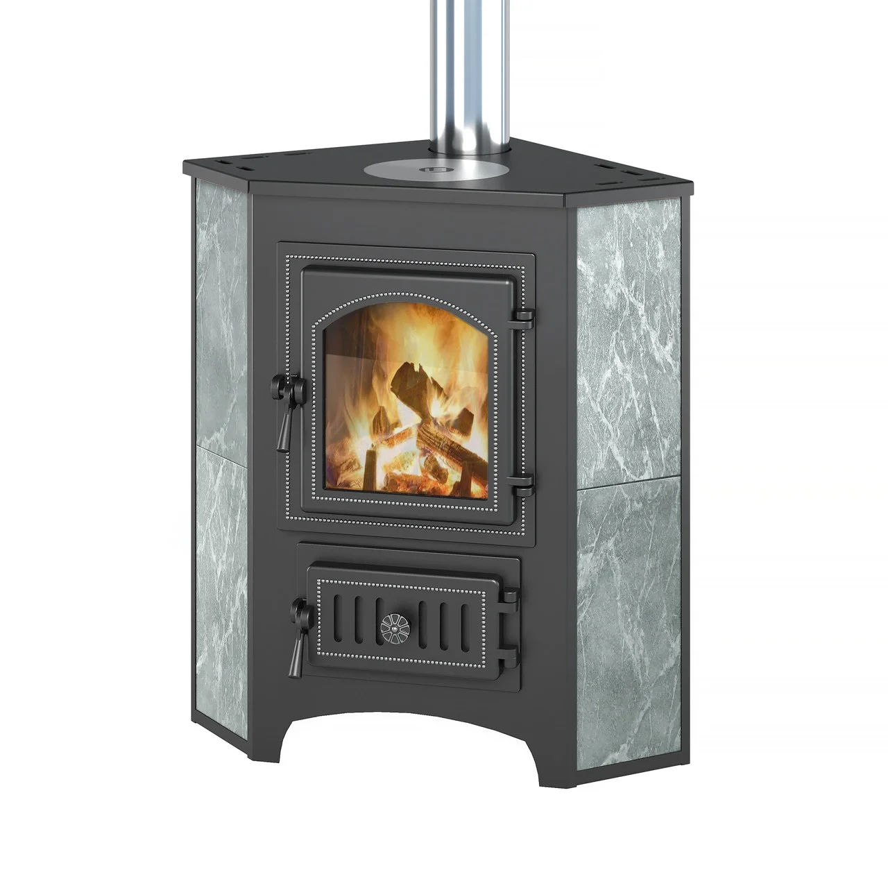 Печь-камин Везувий ПК-01 (270) угловой талькохлорит 9 кВт Амазонка бай фото в Мозыре