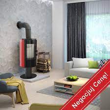 Купить Печь-камин Kratki Koza/AB/S/NO/GLASS/Kafel/Czerwony в интерьере в Мозыре Амазонка бай фото в Мозыре