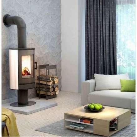 Купить Печь-камин Kratki KOZA/AB/S/N/KAFEL/BIALY (кафель белый) в интерьере в Мозыре Амазонка бай фото в Мозыре