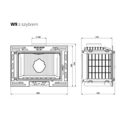 Каминная топка Kawmet W9-12,8 кВт в Мозыре