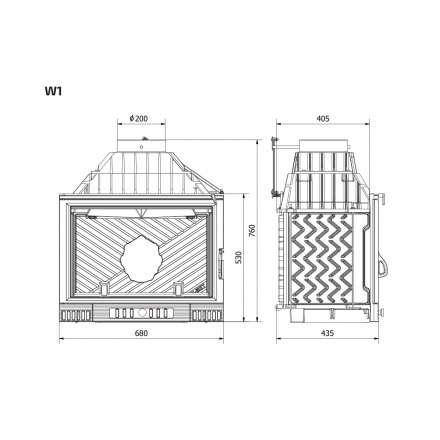 Каминная топка Kawmet W1-18 кВт Герб в Мозыре
