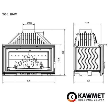 Каминная топка Kawmet W16 PREMIUM 18 кВт в Мозыре