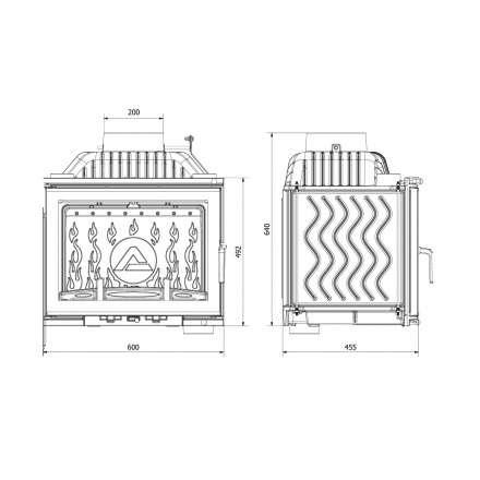 Каминная топка Kawmet W17 12,3 кВт EKO в Мозыре