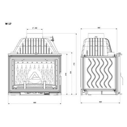 Каминная топка Kawmet W17 DECOR 16 кВт в Мозыре
