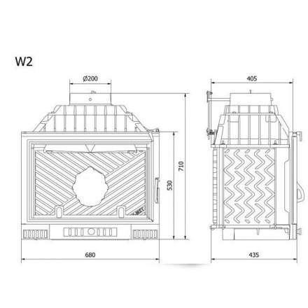 Каминная топка Kawmet W2-14,4 кВт в Мозыре