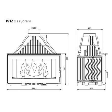 Каминная топка Kawmet W12-19,4 кВт в Мозыре