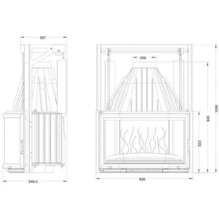 Каминная топка Invicta Prismatic 850 с подъёмом в Мозыре