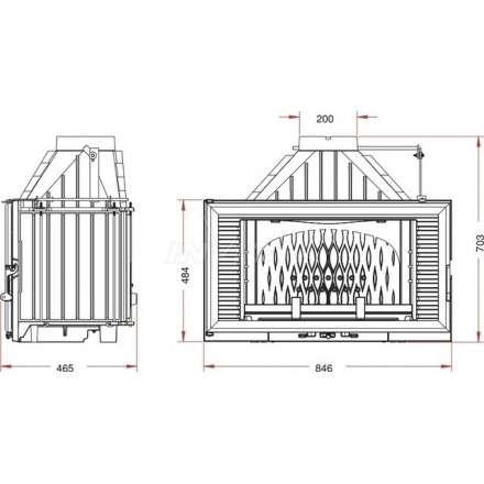 Каминная топка Invicta Horizontal 840 с шибером в Мозыре