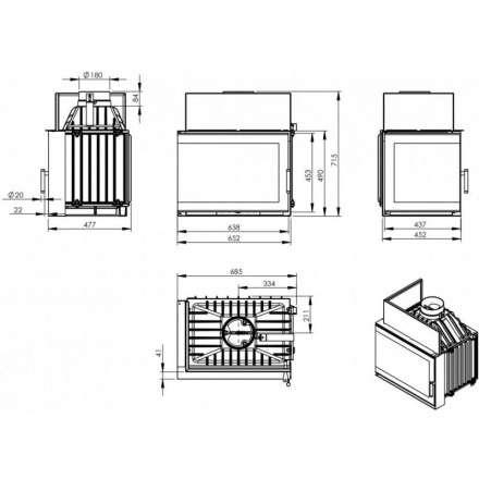 Каминная топка NORDflam Torn left в Мозыре