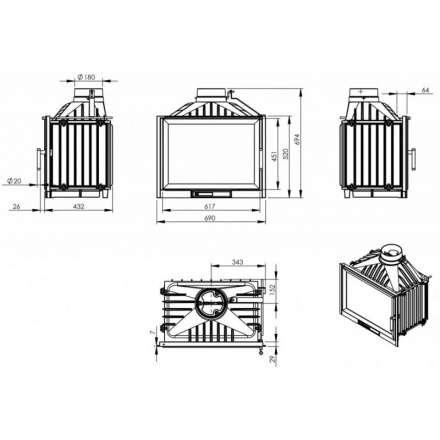 Каминная топка NORDflam Trent в Мозыре