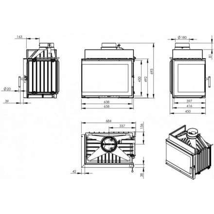 Каминная топка NORDflam Trent left в Мозыре
