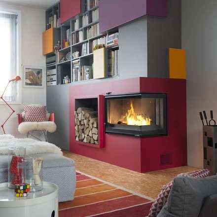 Каминная топка Invicta d’Angle Vitre стекло справа в Мозыре