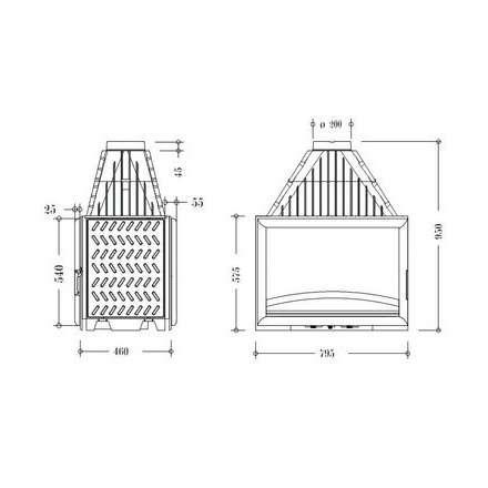 Каминная топка Invicta 800 Double Face в Мозыре