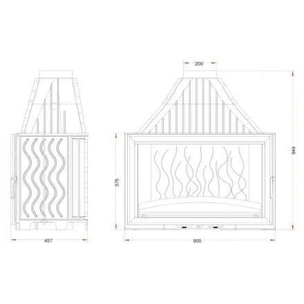 Каминная топка Invicta 900 Grand Vision с подъёмом в Мозыре